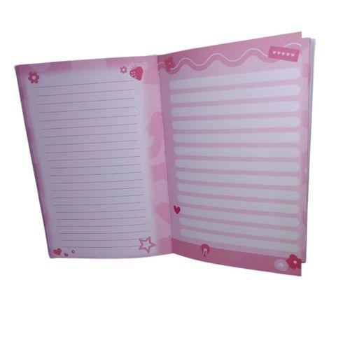 LİNEA PUFFY KABARTMA YÜZEY ( 14*20 CM) 80 YAPRAK RENKLİ ÇİZGİLİ HATIRA DEFTERİ ( Pink Unicorn )