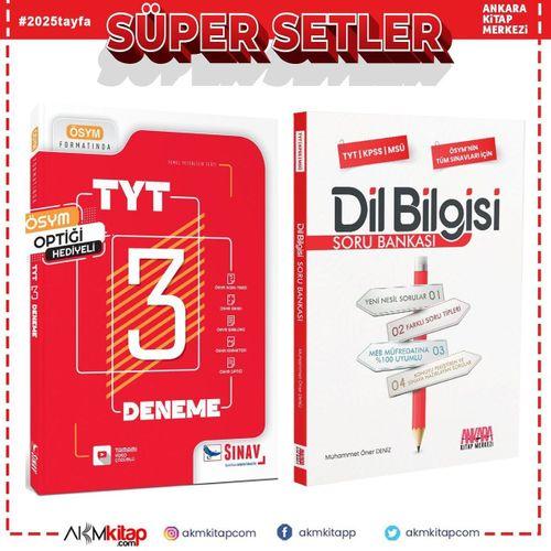 Sınav Yayınları TYT Tamamı Video Çözümlü 3 Deneme ve AKM Dil Bilgisi Soru Bankası Seti 2 Kitap