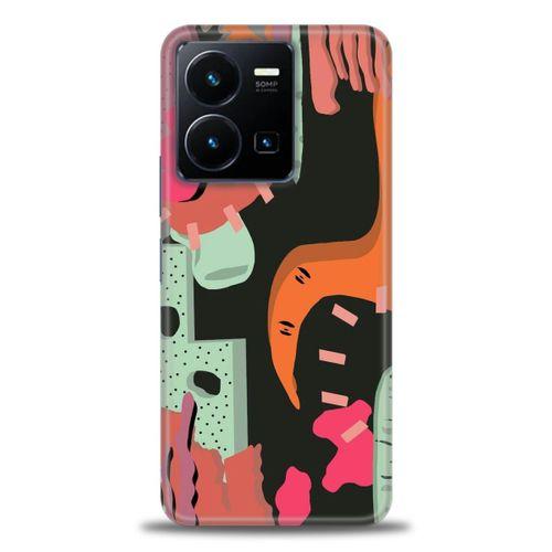 Xiaomi Redmi Note 12 5G Kılıf HD Baskılı Kılıf - Turuncu Siyah + Tam Ekran Koruyucu