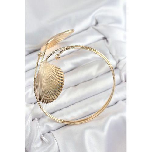 Pirinç İstiridye Model Gold Renk Kadın Pazu Bileklik