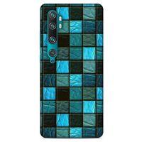 Xiaomi Mi Cc9 Pro Kılıf Patchwork (27) Tasarımlı Kılıf Turkuaz Siyah