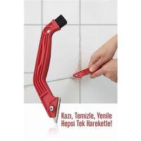 2 Boyutlu Çelik Uçlu Derz Kazıyıcı ve Fırça - 22 cm Fayans Arası Temizlik ve Sökme Aparatı 716048
