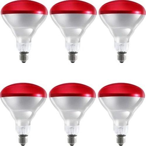 6 Adet 150w Kızılötesi Isıtıcılı Hayvan Isıtma Ve Kuluçka Lambası kırmızı Işık E27 kalın Duy