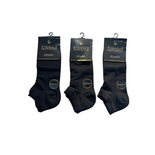 Livoni Dikişsiz Bambu Erkek Patik Çorap 3 Adet