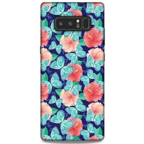 Samsung Galaxy Note 8 Kılıf Kelebek Etkisi (24) Darbe Emici Kılıf Yeşil Beyaz