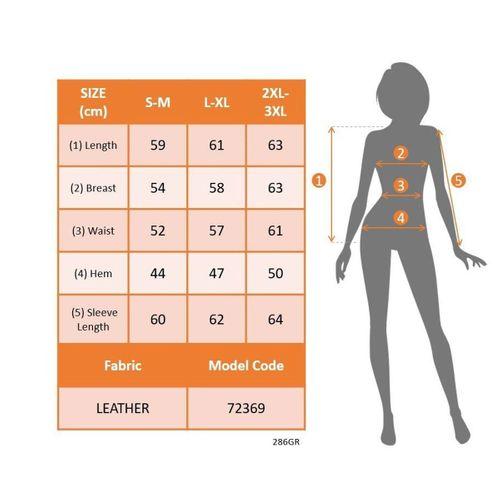 Kadın Uzun Kollu önden Fermuarlı Deri Kısa Ceket
