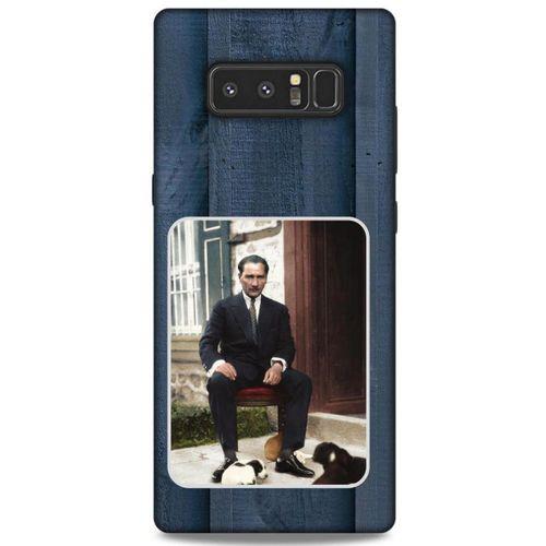 Samsung Galaxy Note 8 Kılıf Atatürk (37) Silicone Cover Laci Ahşap