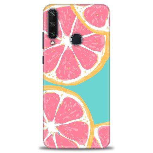 Huawei Y6P Kılıf HD Baskılı Kılıf - Pembe Limon + Tam Ekran Koruyucu