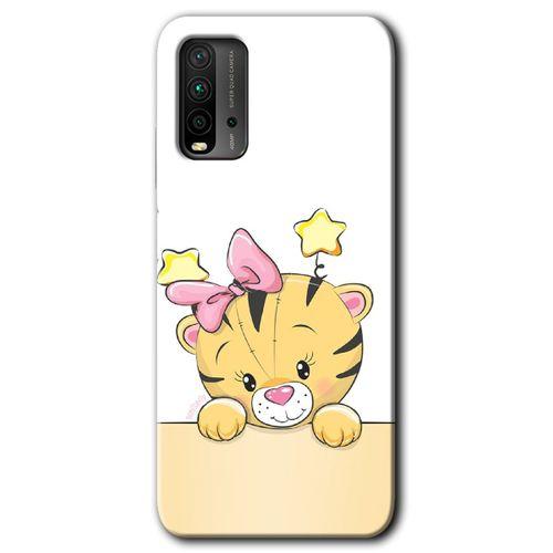 BeRa Aksesuar Xiaomi Redmi 9T Kılıf Baskılı Kapak - Sevimli Kedi +Tam Kaplayan Mat Seramik