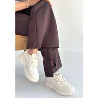 Yejja Bej Cilt Bağcıklı Spor Ayakkabı