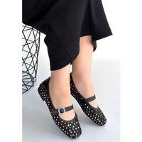 Moden Siyah Süet Babet Ayakkabı