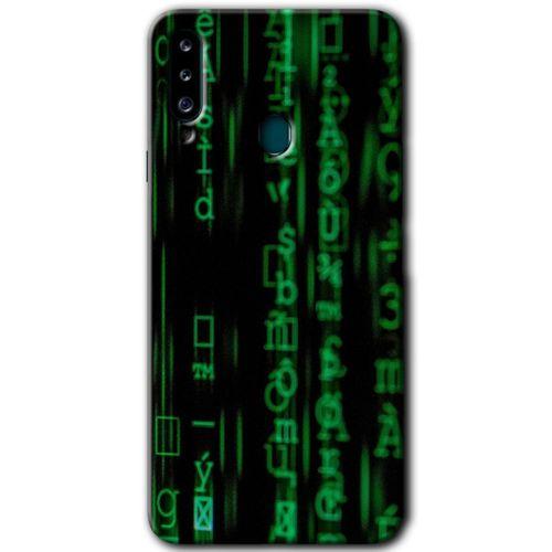 Potkal Hediye Fabrikası Samsung Galaxy A20s Kılıf HD Desen Baskılı Arka Kapak - Matrix
