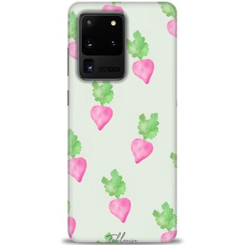 Samsung Galaxy S20 Ultra Kılıf HD Baskılı Kılıf - Pembe Havuçlar + Tam Ekran Koruyucu