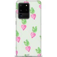 Samsung Galaxy S20 Ultra Kılıf HD Baskılı Kılıf - Pembe Havuçlar + Tam Ekran Koruyucu