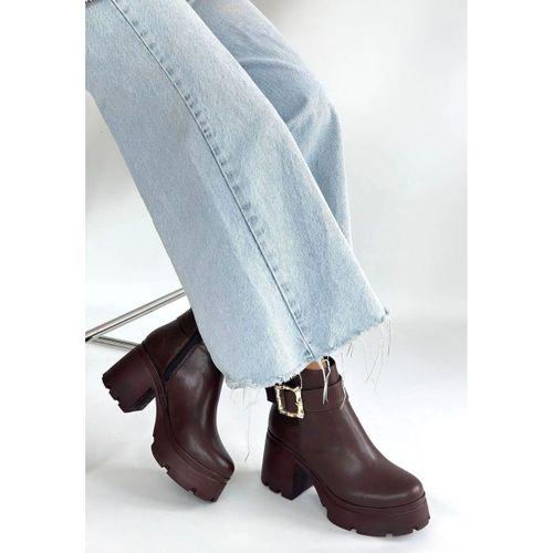 Pinma Kahverengi Cilt Topuklu Bot