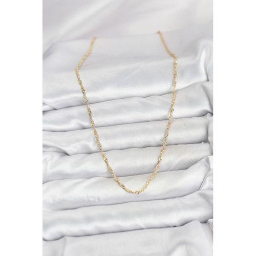 CM 14K Gold Renk Yassı Burgulu Model Kadın Kolye