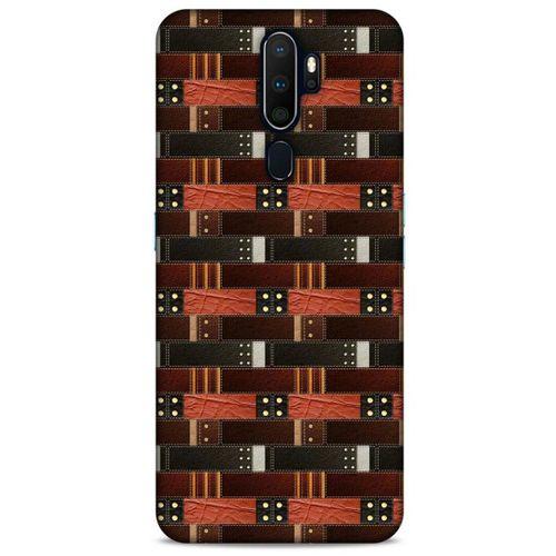 Oppo A9 2020 Kılıf Patchwork (19) Kılıfları Kahve Turuncu