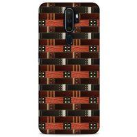 Oppo A9 2020 Kılıf Patchwork (19) Kılıfları Kahve Turuncu