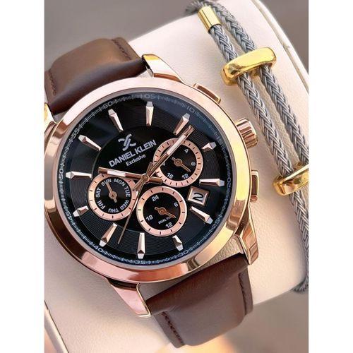 Daniel Klein Deri Kordon İç Kadran Fonksiyonları Aktif 3 Atm Suya Dayanıklı Erkek Kol Saati E140032-5