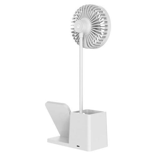 S-link SL-M9055 10 Watt Kablosuz Şarj İstasyonlu Fanlı Kalemlikli Masa Lambası (Beyaz)