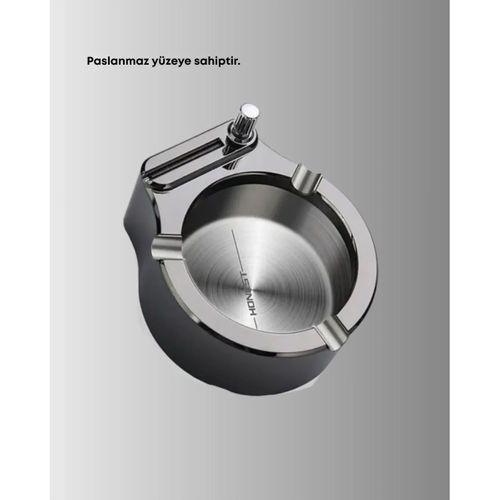 Paslanmaz Çakmaklı Küllük Modern Masa Üstü Aksesuar