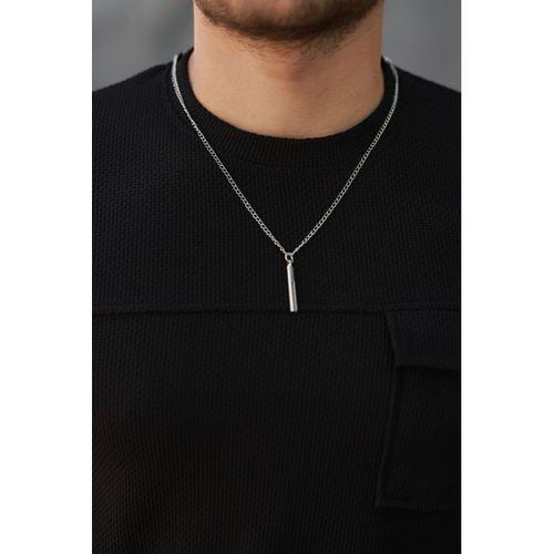 Erkek Cepli Kolyeli Kısa Kollu örme Kumaş T-shirt