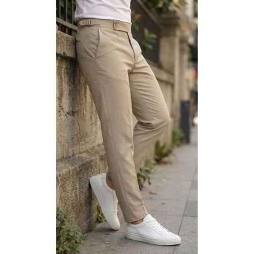 Erkek Toka Detaylı Oldmoney Kumaş Pantolon