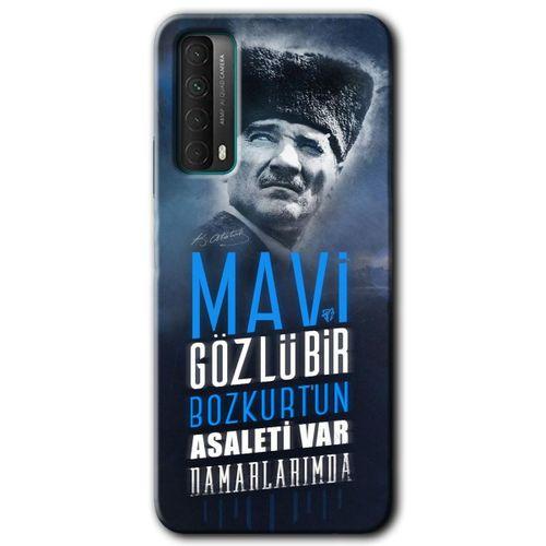 Potkal Hediye Fabrikası Huawei P Smart 2021 Kılıf HD Desen Baskılı Arka Kapak - Bozkurt Atatürk