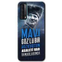Potkal Hediye Fabrikası Huawei P Smart 2021 Kılıf HD Desen Baskılı Arka Kapak - Bozkurt Atatürk