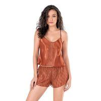 Tarçın Saten Babydoll Şort Takımı