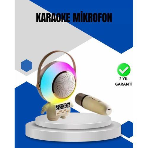 Kablosuz Mikrofonlu Astronot Tasarım Bluetooth Speaker Karaoke
