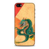 Apple Iphone 5S Kılıf Dragons (24) Darbe Emici Kılıf Tatoo Yeşil Ejderha
