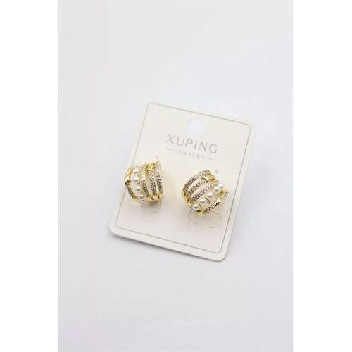 İnci Halka Küpe - Altın