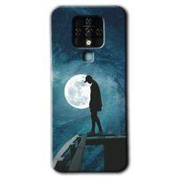 Tecno Camon 16 Kılıf HD Desen Baskılı Arka Kapak - Dolunay Yalnızlık + Kırılmaz Cam