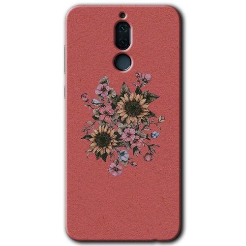 Potkal Hediye Fabrikası Huawei Mate 10 Lite HD Baskılı Kılıf + 9D Tam Ekran Koruyucu - Retro Çiçek