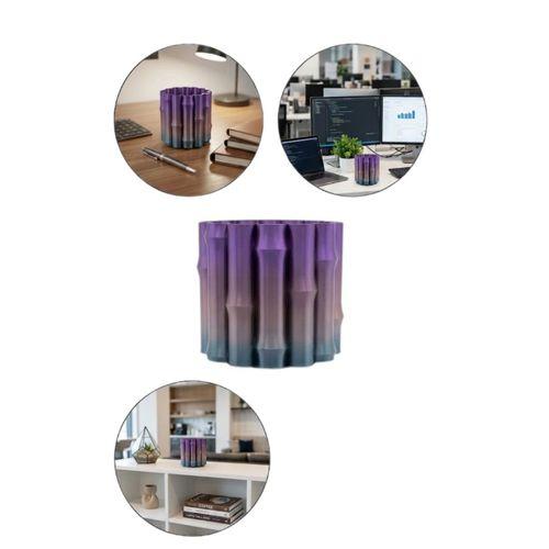 Modern Dekoratif Vazo Mor Gri Geçişli Şık Tasarım Masa Üstü Kullanım