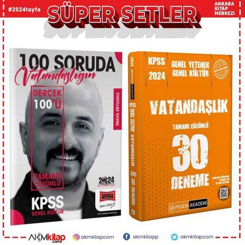 Yargı 100 Soruda Vatandaşlık ve Pegem KPSS Deneme Seti 2 Kitap