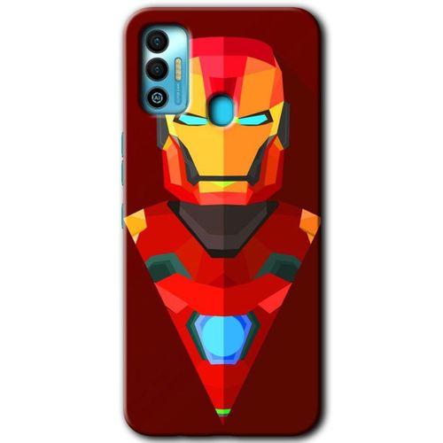 Tecno Spark 7T Kılıf HD Desen Baskılı Arka Kapak - İron Man Çizim + Kırılmaz Cam