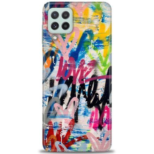 Samsung Galaxy M22 Kılıf HD Baskılı Kılıf - Lovee + Tam Ekran Koruyucu