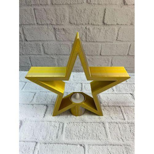 Yıldız Şeklinde Sarı Mumluk Loş Işık Ev Aksesuarı