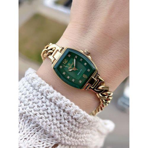 Essence Vintage Seri Küçük Köşeli Kasa Çelik Kararma Renk Atma Yapmaz Kadın Kol Saat+Bileklik 6968.2