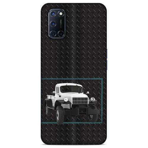 Lopard Oppo A52 Uyumlu Kılıf PickUpX (13) Silikon Kap Siyah Beyaz