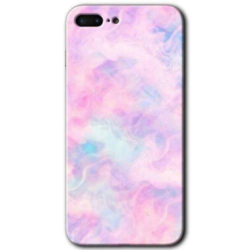 iPhone 7 Plus HD Baskılı Kılıf + 9D Tam Ekran Koruyucu - Pembe-Duman