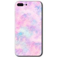 iPhone 7 Plus HD Baskılı Kılıf + 9D Tam Ekran Koruyucu - Pembe-Duman
