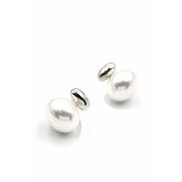 Oval İnci Küpe - Gümüş