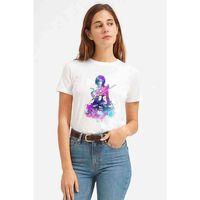 Anime Attack On Titan Baskılı Beyaz Kadın Tshirt