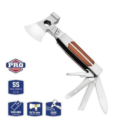 WORKPRO WP383001 12 IN 1 Çok Fonksiyonlu Profesyonel Mini Balta/Çekiç Alet Seti + Taşıma Kılıfı