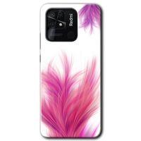 Redmi 10C Kılıf HD Desen Baskılı Arka Kapak - Pembe Tüy + Kırılmaz Cam