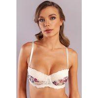 Gitana  Half Push Up Bra,çiçekli Ekru Straplez Konforlu Ve Şık Sütyen