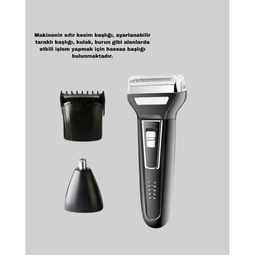 İnsua 3’lü Tıraş Makinesi – 3 Farklı Kesim Başlığı, Güçlü Motor, 60 Dakika Kullanım